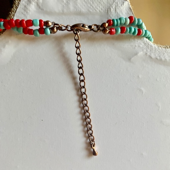 Gem & Enamel Pendant Necklace & Earring Set - Festival Wear Hippie - Boho Set - Picture 11 of 14